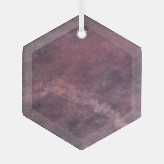 Ornamento hexágono de vidrio de fuegos artificiale (Anverso)