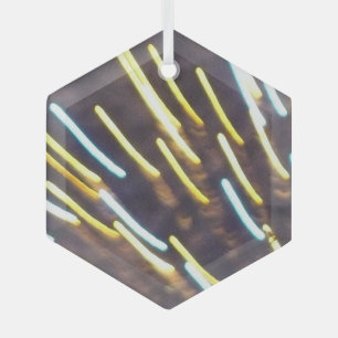 Ornamento hexágono de vidrio de fuegos artificiale
