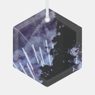 Ornamento hexágono de vidrio de fuegos artificiale