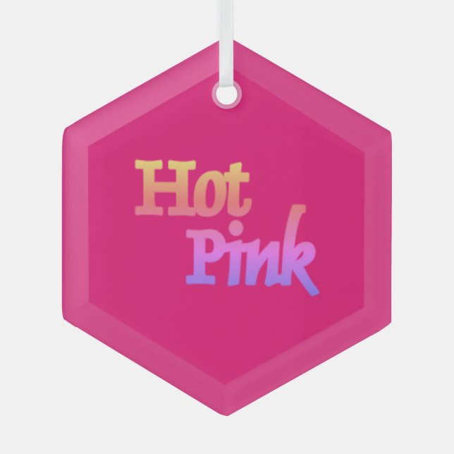 Ornamento hexágono de vidrio Hot Pink w (Anverso)