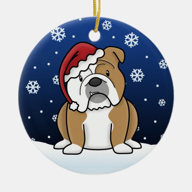 Ornamento inglés del navidad del bulldog del (Frente)