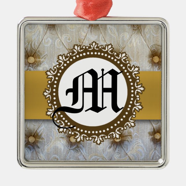 Ornamento inicial de tela de pintuck de época mono (Frente)