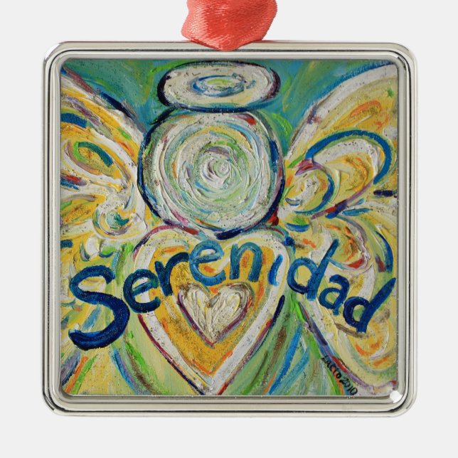 Ornamento Inspirador de palabras de Serenidad Ange (Frente)
