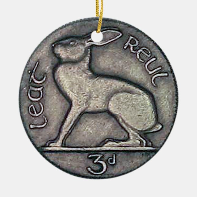 Ornamento irlandés del navidad de la moneda, (Frente)