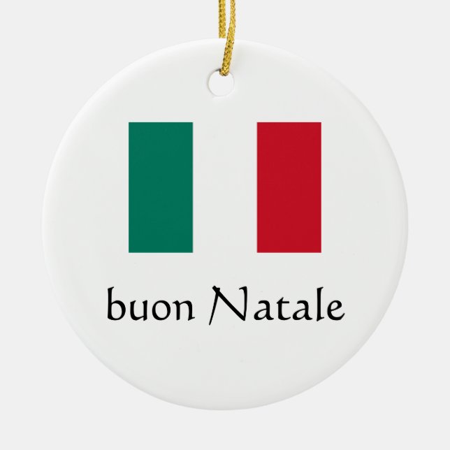 Ornamento italiano de Feliz Navidad (Frente)