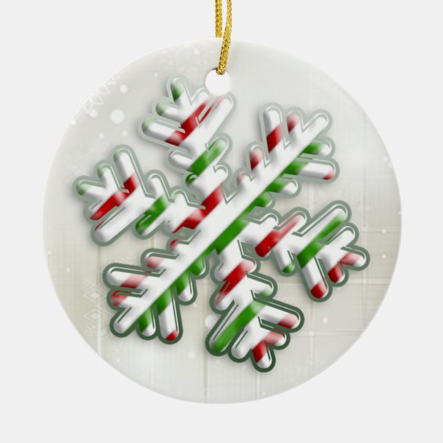 Ornamento italiano del copo de nieve del navidad (Frente)