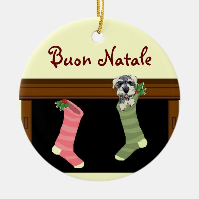 Ornamento italiano del navidad de Buon Natale (Frente)