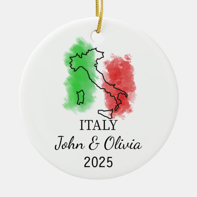 Ornamento italiano personalizado, regalo de bander (Frente)