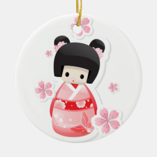 Ornamento japonés de la muñeca del geisha