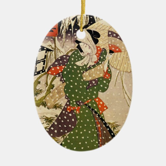 Ornamento japonés del navidad del vintage (Frente)