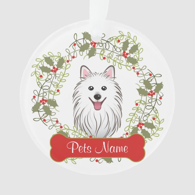 Ornamento japonés del personalizable del perro de (Anverso)