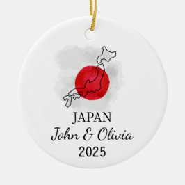 Ornamento japonés personalizado, regalo de bandera