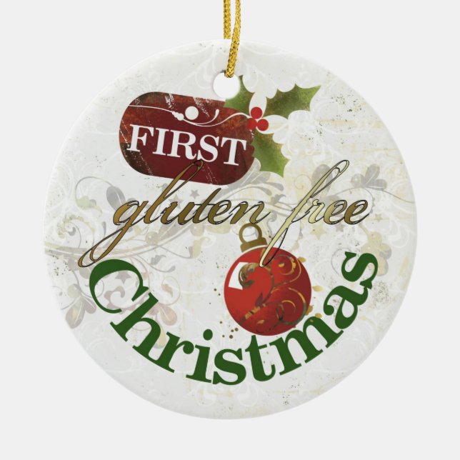 Ornamento libre del navidad del primer gluten (Frente)