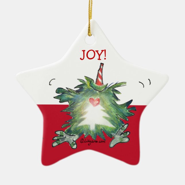 Ornamento lindo de la estrella del navidad del (Frente)