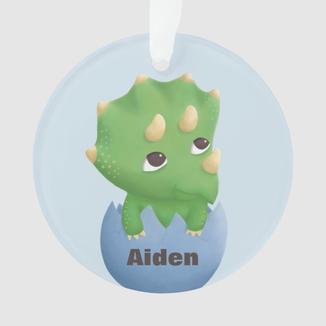 Ornamento lindo del bebé del huevo de Dino del (Anverso)