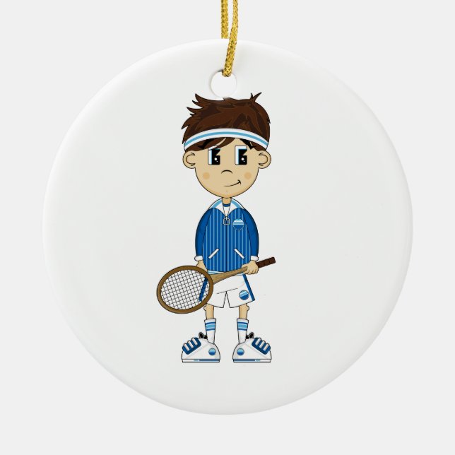 Ornamento lindo del muchacho del tenis (Frente)