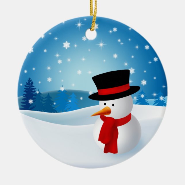 Ornamento lindo del muñeco de nieve (Frente)
