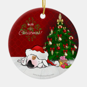 Ornamento lindo del navidad de bull terrier del
