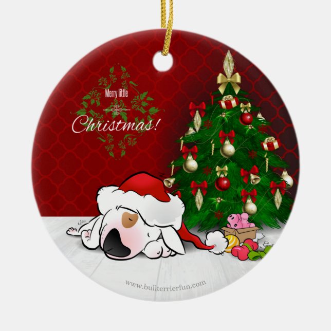 Ornamento lindo del navidad de bull terrier del (Frente)