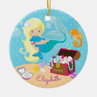 Ornamento lindo del navidad de la sirena y del