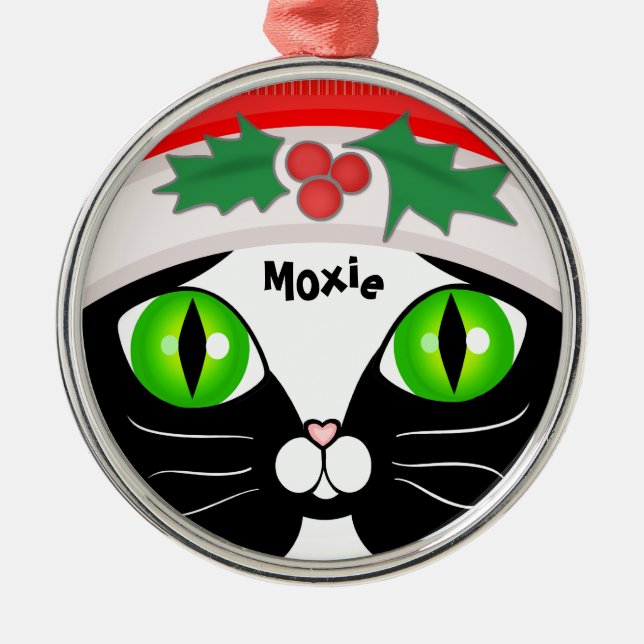 Ornamento lindo del navidad del gato del smoking (Frente)