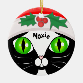 Ornamento lindo del navidad del gato del smoking