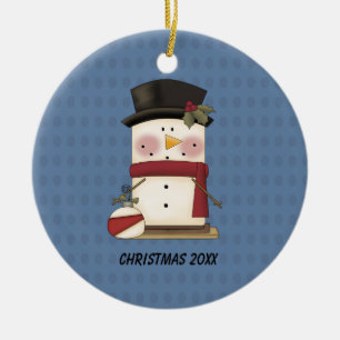 Ornamento lindo del navidad del muñeco de nieve de