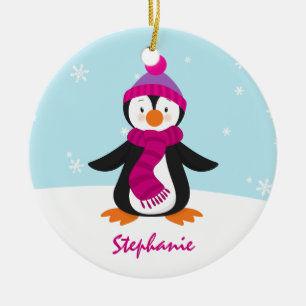 Ornamento lindo del navidad del pingüino