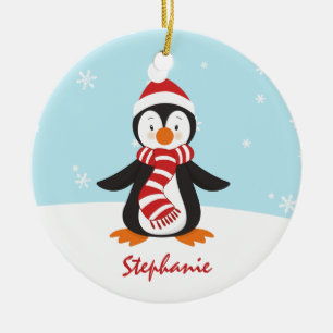 Ornamento lindo del navidad del pingüino