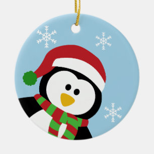 Ornamento lindo del pingüino del navidad