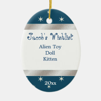 Ornamento Lista de deseos para Personalizados azul