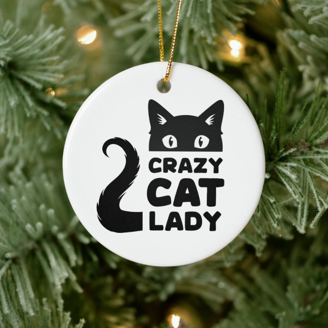 Ornamento loco de felino Lady Holiday (Árbol)