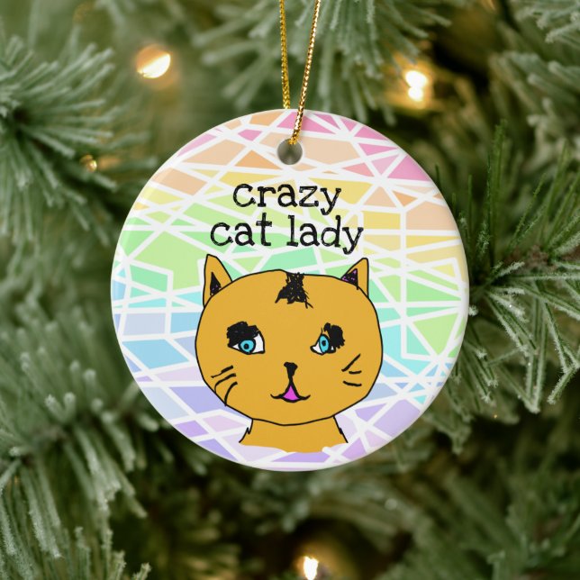 Ornamento loco de gato Lady Rainbow (Árbol)