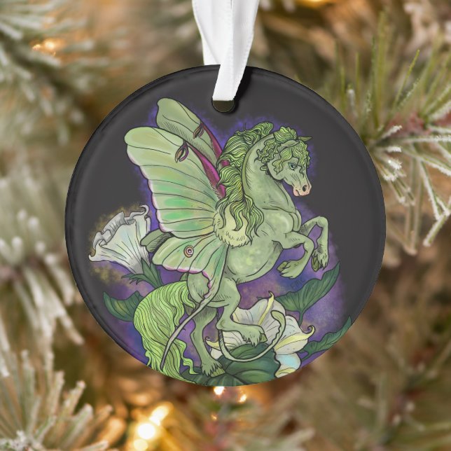 Ornamento Luna Moth Fairy Horse Pegasus (Árbol)