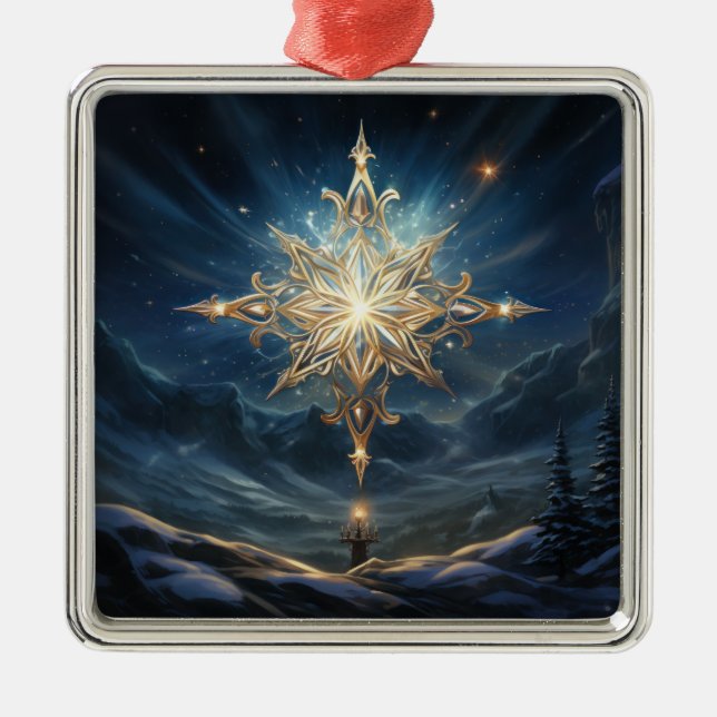 Ornamento mágico de Navidad de Estrella del Norte (Frente)
