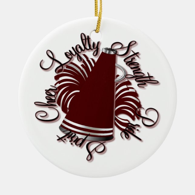 Ornamento marrón y blanco de la alegría de las (Frente)
