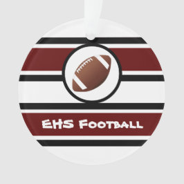Ornamento marrón y negro personalizado del fútbol
