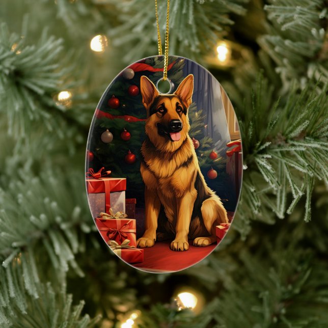 Ornamento Mascota de Navidades Pastores Alemanes,  (Árbol)