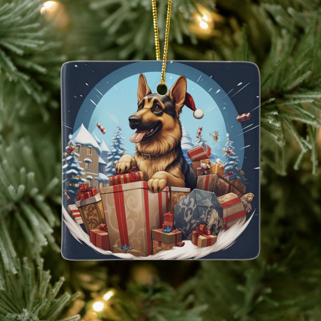 Ornamento Mascota de Navidades Pastores Alemanes,  (Árbol)