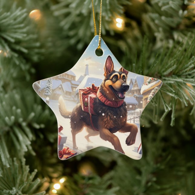 Ornamento Mascota de Navidades Pastores Alemanes,  (Árbol)