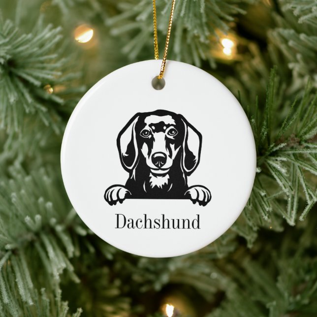 Ornamento Mascota personalizado de perro de Dachsh (Árbol)