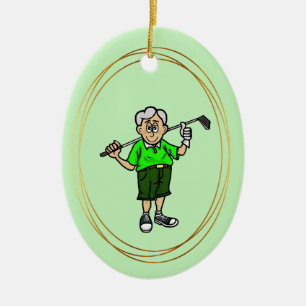 Ornamento masculino de golf de pelo gris más viejo