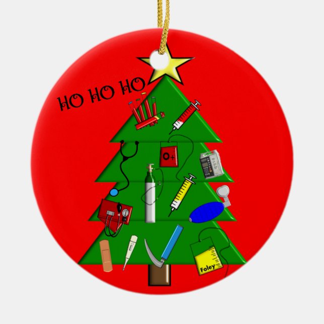 Ornamento médico del navidad de la enfermera (Frente)