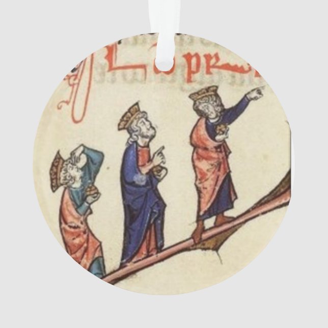 Ornamento medieval de tres navidad de los wisemen (Reverso)