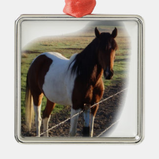 Ornamento metalizado cuadrado elegante