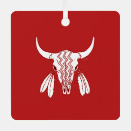 Ornamento metalizado cuadrado Red Ghost Dance Buff