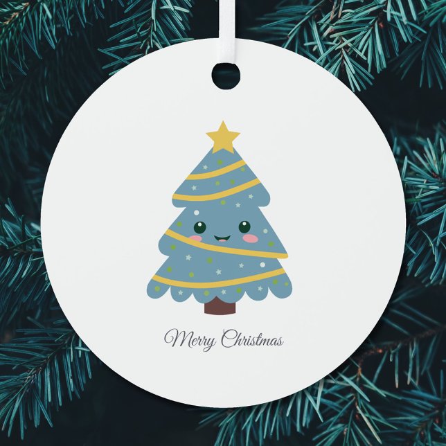 Ornamento Metalizado de árbol de Navidad lindo (Cute Christmas Tree Metal Ornament)
