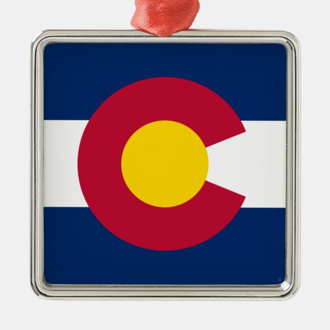 Ornamento Metalizado de Bandera Colorado (Frente)