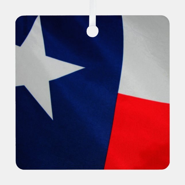 Ornamento Metalizado de Bandera de Texas (Anverso)
