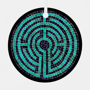 Ornamento Metalizado de Círculo de LABYRINTH III